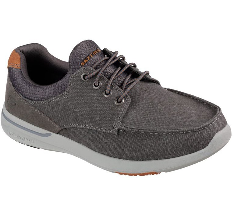 Skechers Herr Mörk Grå Slip On - Relaxed Fit: Elent - Mosen - Sverige (NTBLQ-2943)
